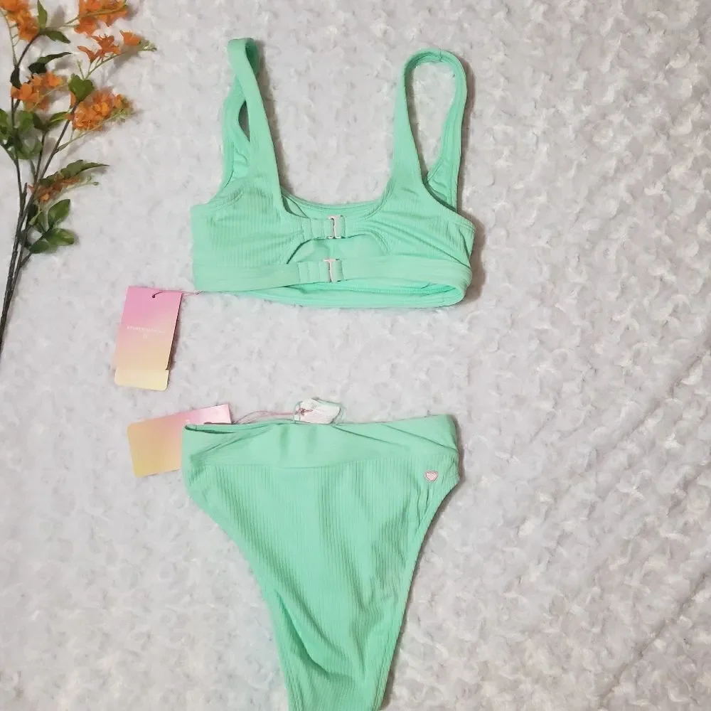 Stoney Clover Lane x Target size XXS light blue bikini swimsuit set